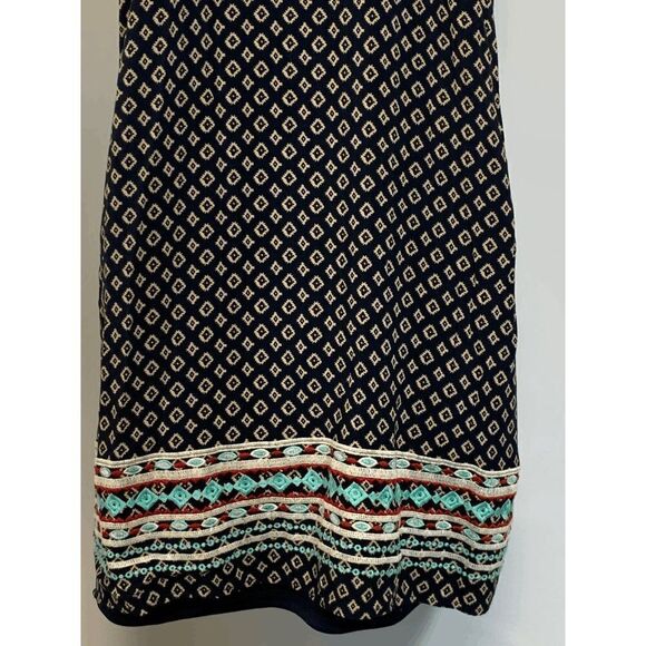 THML Womens Midi Dress Summer Sleeveless Deep Neckline Abstract Large - Picture 11 of 11